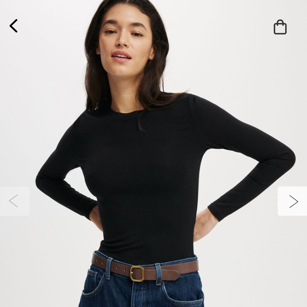 CottonOn Black Crew Long Sleeve